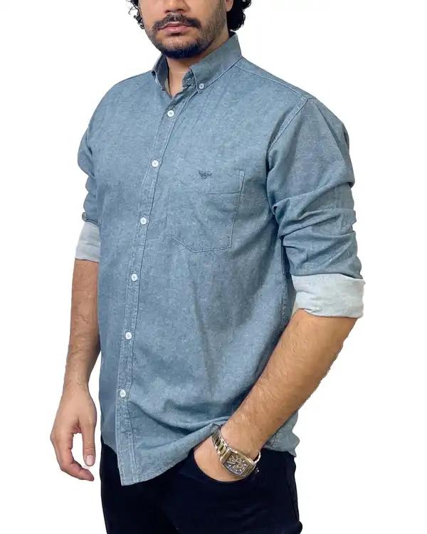پیراهن مردانه آبی تیره سنگ شور دیورسو Diverso مدل اندیگو کد 4870