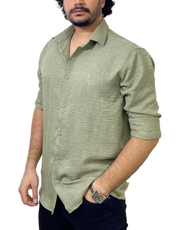 پیراهن مردانه سبز دیورسو Diverso مدل صوفیا کد 4871