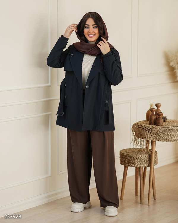 بارانی زنانه سرمه ای تیره مدل دیارا السانا Elsana کد 2379