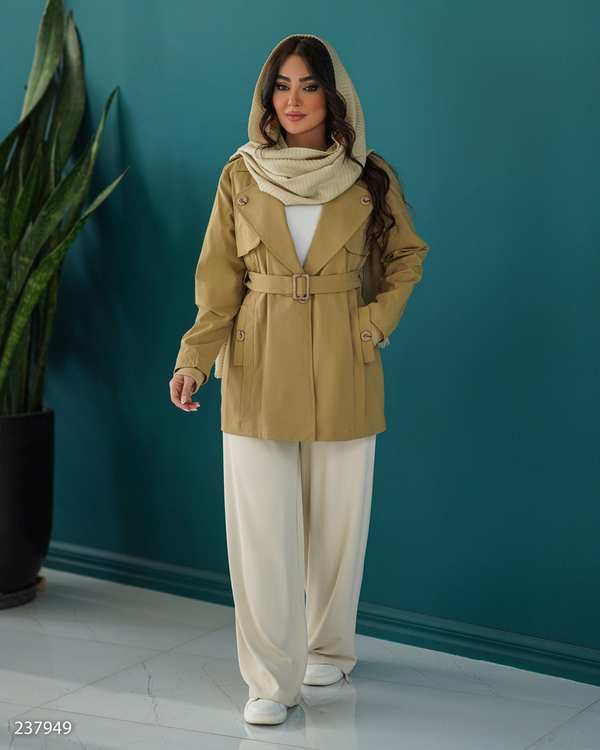 بارانی زنانه بژ مدل دیارا السانا Elsana کد 2379