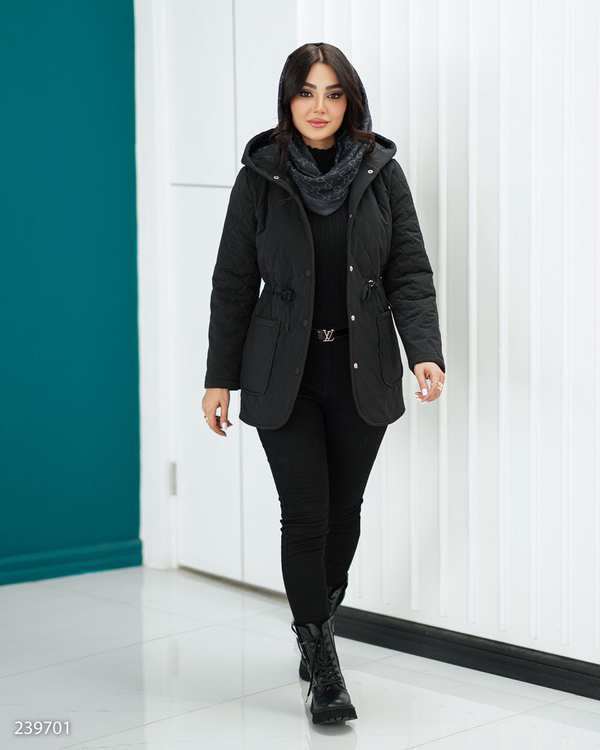 کاپشن زنانه مشکی مدل حانا السانا Elsana کد 2397