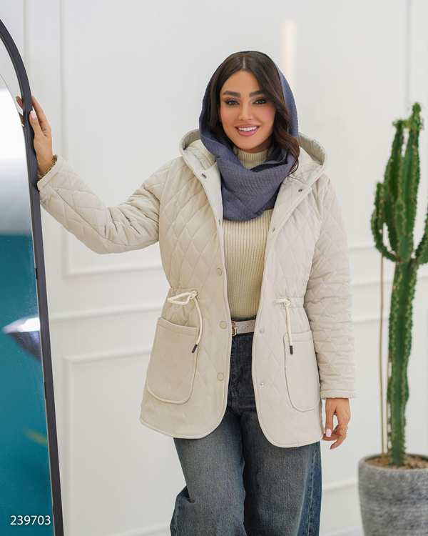 کاپشن زنانه طوسی روشن مدل حانا السانا Elsana کد 2397