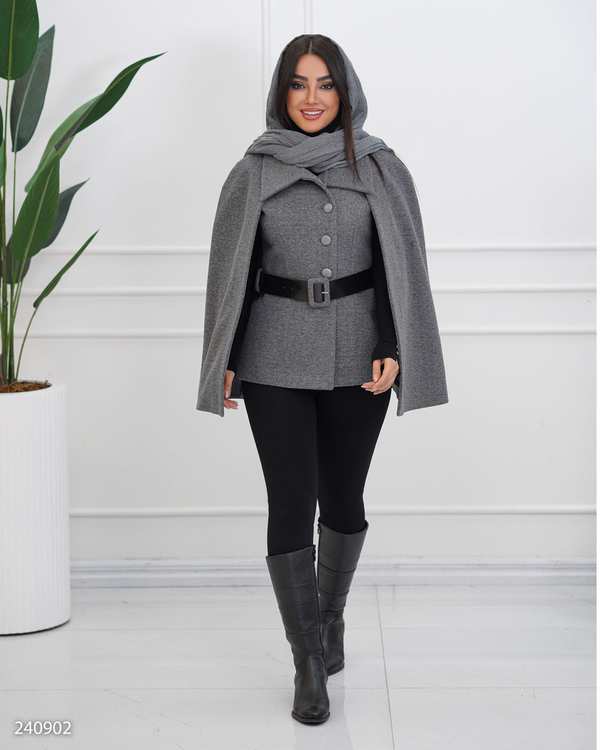 پالتو و شنل زنانه نوک مدادی مدل فوژان السانا Elsana کد 2409