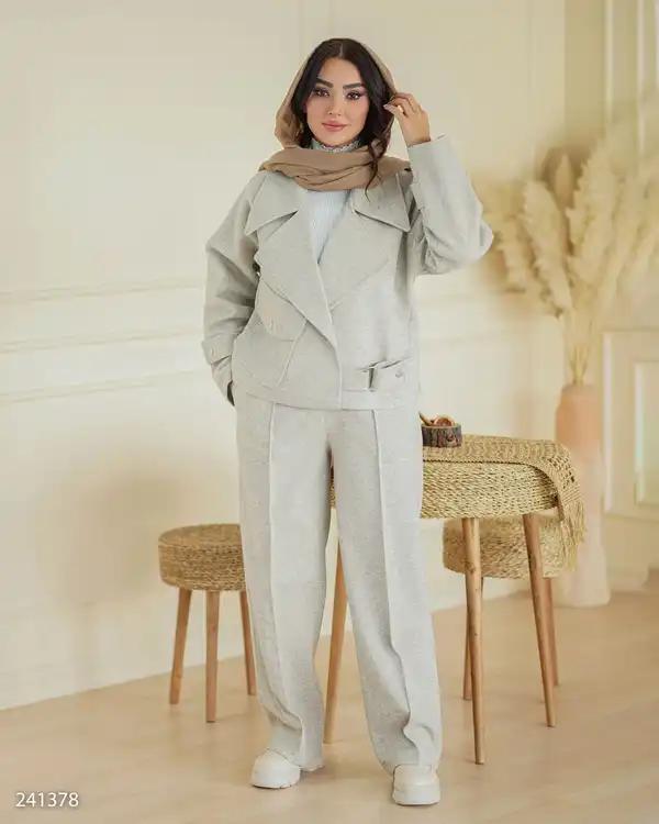 ست کت و شلوار زنانه خاکی مدل کامناز السانا Elsana کد 2413