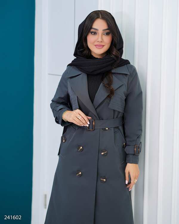 بارانی بلند زنانه نوک مدادی مدل رامسین السانا Elsana کد 2416