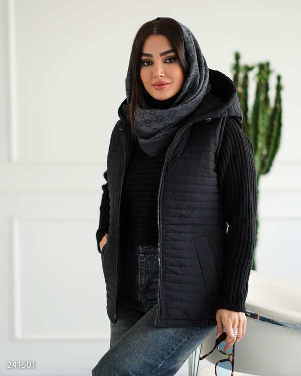 پافر زنانه دورو مشکی مدل بهرانوش السانا Elsana کد 2415