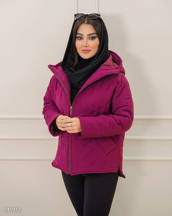 کاپشن زنانه بادمجانی مدل جانیسا السانا Elsana کد 2419