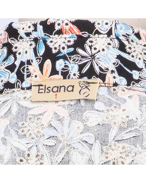 شومیز زنانه مشکی نارنجی مدل لعیا السانا Elsana کد 2420 - تصویر 6