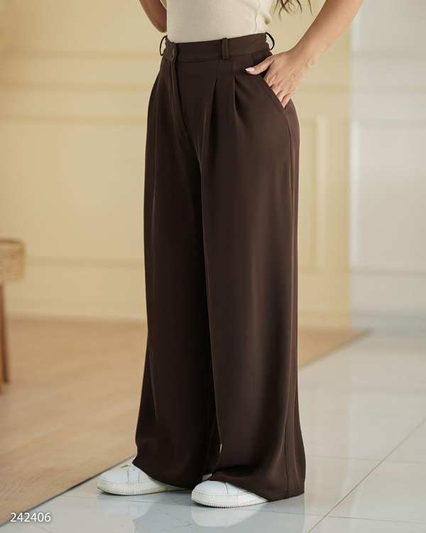 شلوار زنانه بگ قهوه ای مدل ماکوان السانا Elsana کد 2424