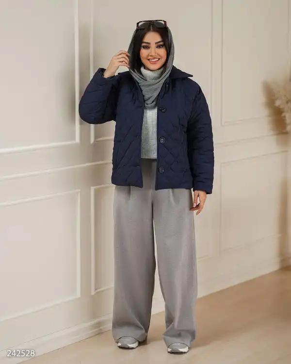 کاپشن زنانه سرمه ای تیره مدل فریهام السانا Elsana کد 2425