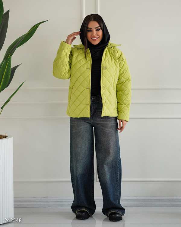 کاپشن زنانه سبز فسفری مدل فریهام السانا Elsana کد 2425