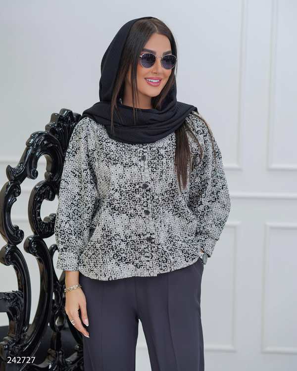 شومیز زنانه خامه دوزی فیلی مدل آوانا السانا Elsana کد 2427