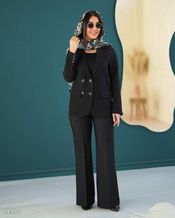 کت زنانه مشکی مدل پرنیکا السانا Elsana کد 2430