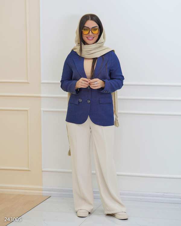 کت زنانه آبی نفتی مدل پرنیکا السانا Elsana کد 2430
