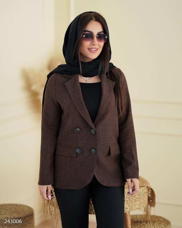 کت زنانه قهوه ای مدل پرنیکا السانا Elsana کد 2430