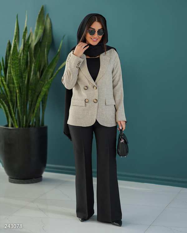 کت زنانه خاکی مدل پرنیکا السانا Elsana کد 2430