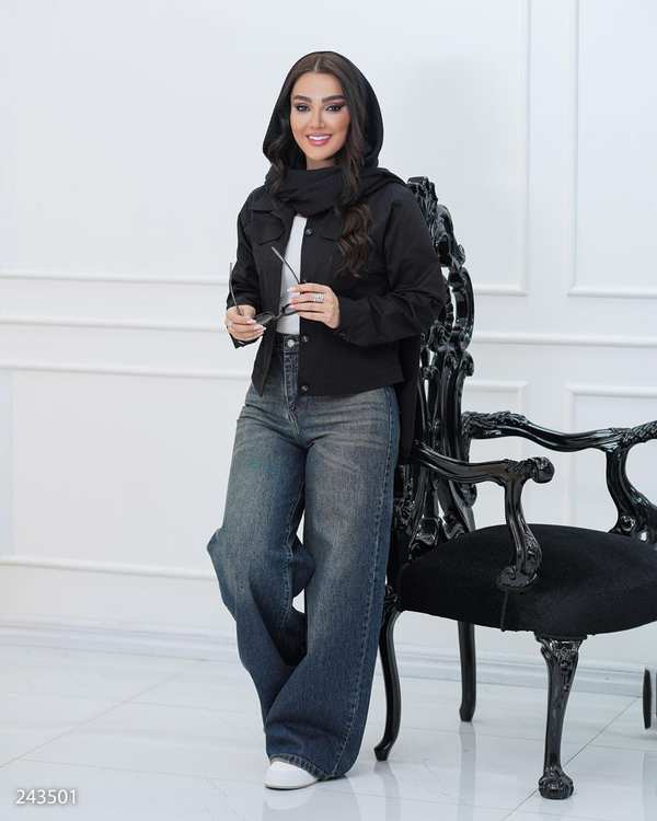 کت کراپ زنانه مشکی مدل آدوین السانا Elsana کد 2435