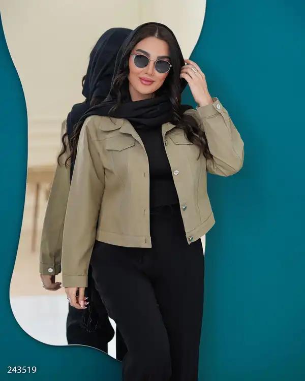 کت کراپ زنانه سبز سدری مدل آدوین السانا Elsana کد 2435