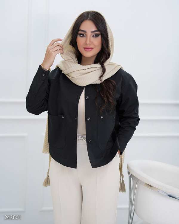 کت کراپ زنانه مشکی مدل آیریک السانا Elsana کد 2436