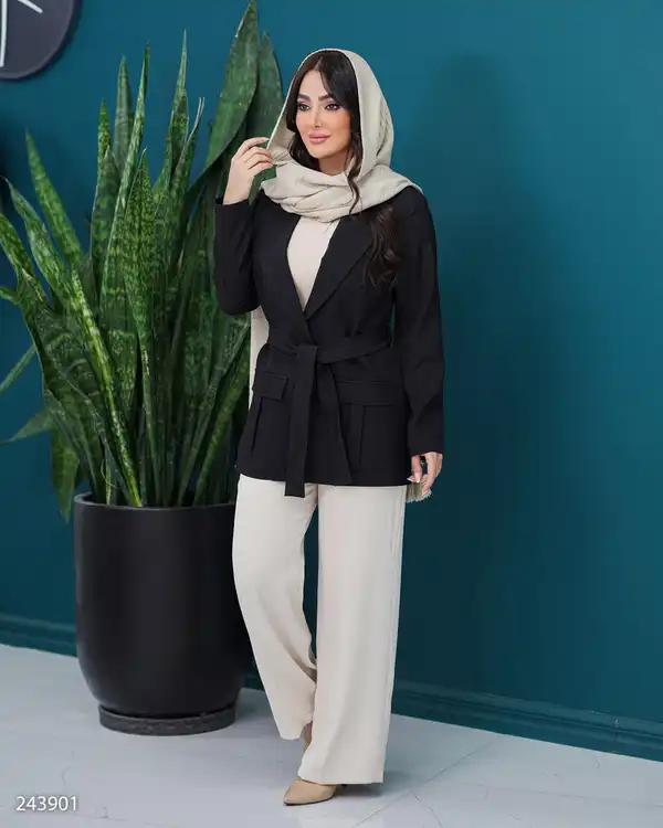 مانتو کتی زنانه مشکی مدل فرهام السانا Elsana کد 2439