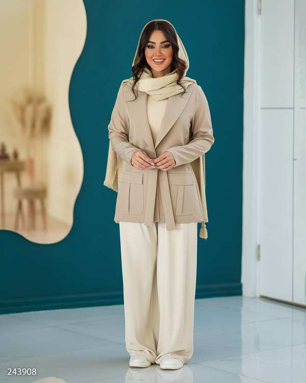 مانتو کتی زنانه کرم مدل فرهام السانا Elsana کد 2439