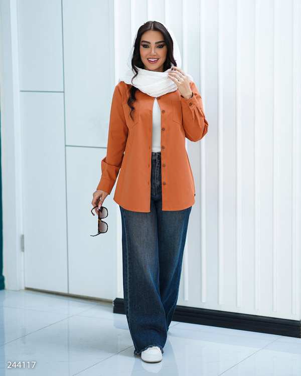 شومیز زنانه آجری مدل نارینا السانا Elsana کد 2441