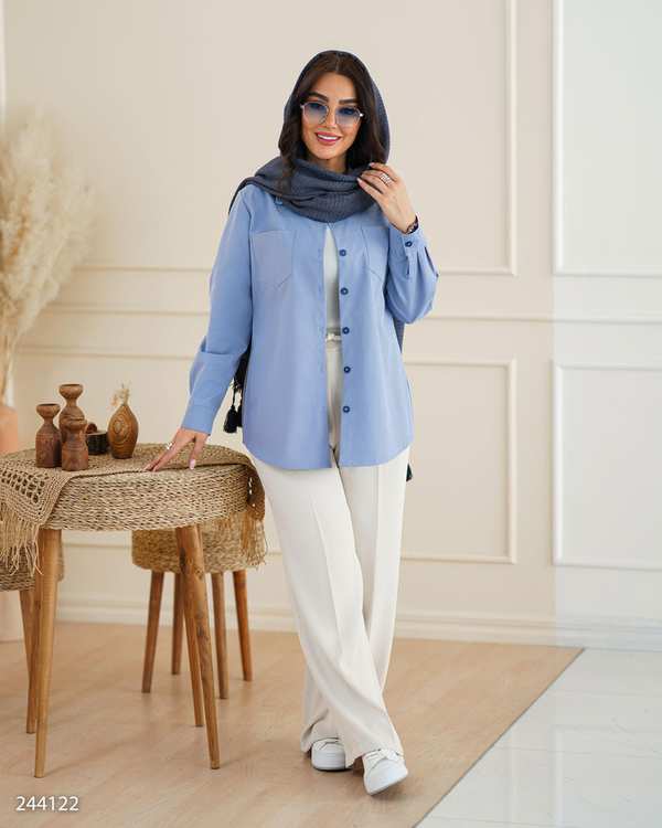 شومیز زنانه آبی مدل نارینا السانا Elsana کد 2441