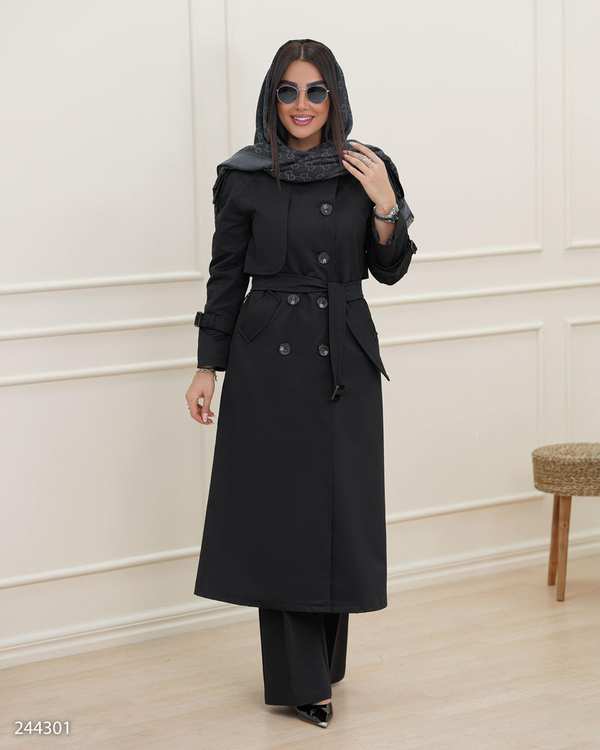 بارانی زنانه مشکی مدل ماناد السانا Elsana کد 2443