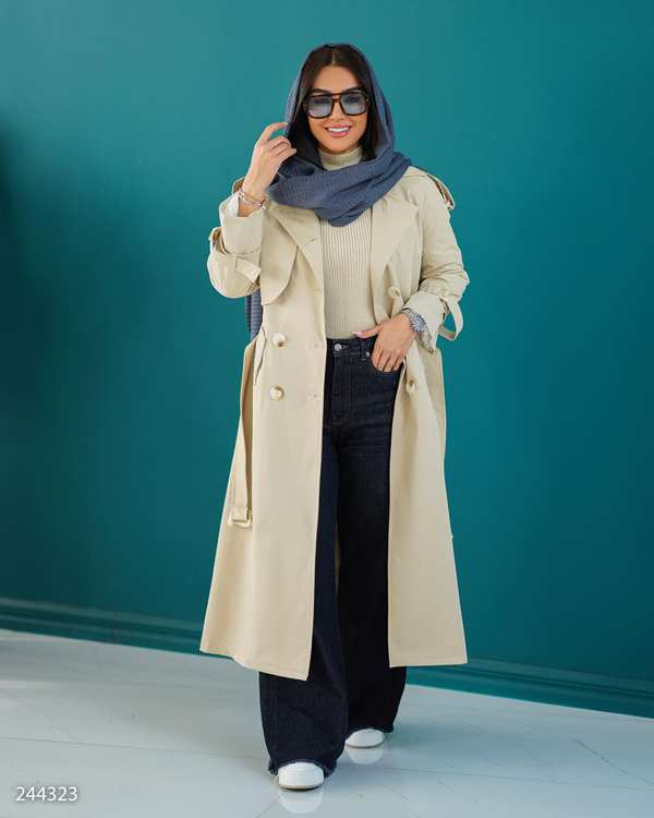 بارانی زنانه نخودی مدل ماناد السانا Elsana کد 2443