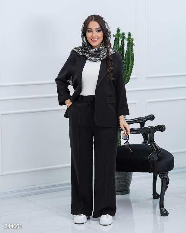 ست کت و شلوار زنانه مشکی مدل دریانا السانا Elsana کد 2446