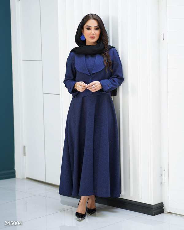 ست کت و سارافون زنانه سرمه ای مدل ماهیار السانا Elsana کد 2450