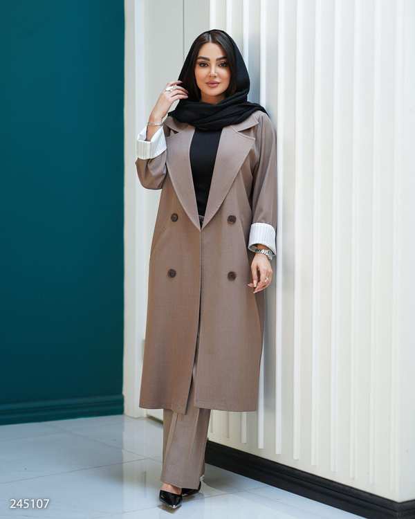 مانتو زنانه شکلاتی مدل سونیتا السانا Elsana کد 2451