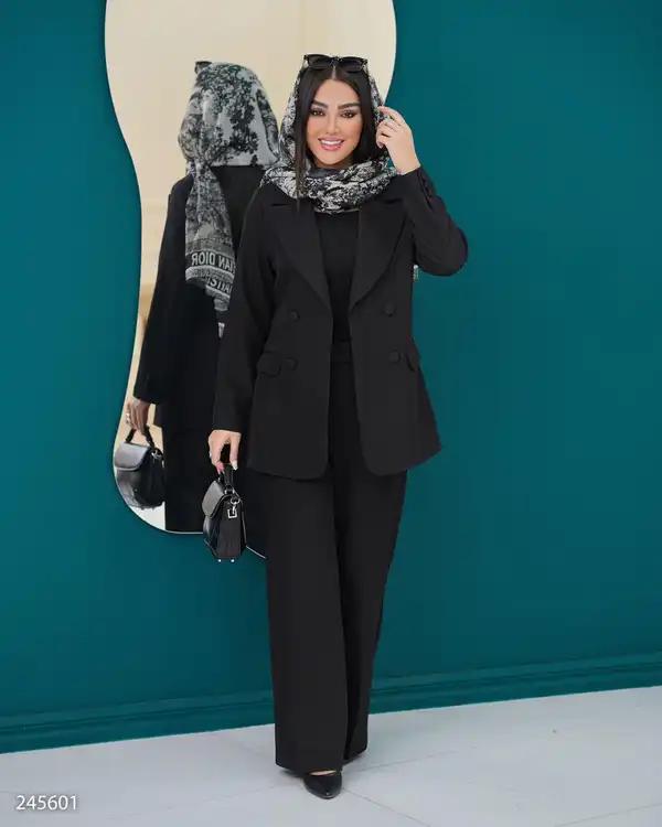 ست کت و شلوار زنانه مشکی مدل نیلسان السانا Elsana کد 2456