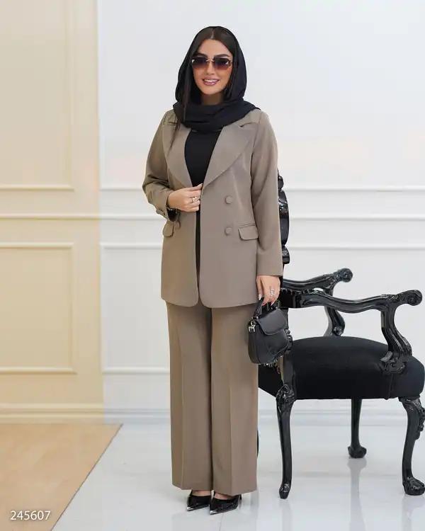 ست کت و شلوار زنانه شکلاتی مدل نیلسان السانا Elsana کد 2456