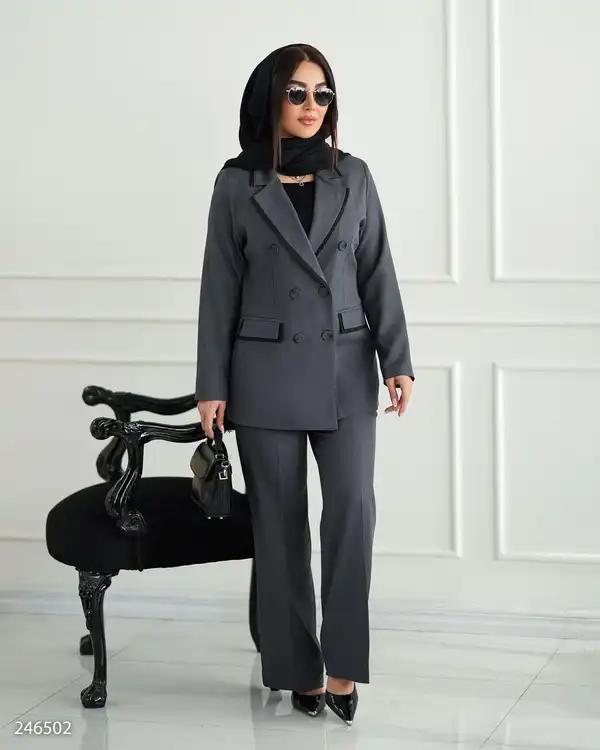ست کت و شلوار زنانه نوک مدادی مدل ماهگل السانا Elsana کد 2465
