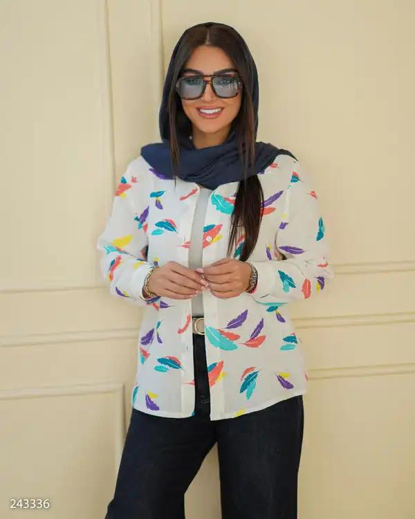 شومیز زنانه پر سفید مدل پارسانا السانا Elsana کد 2433