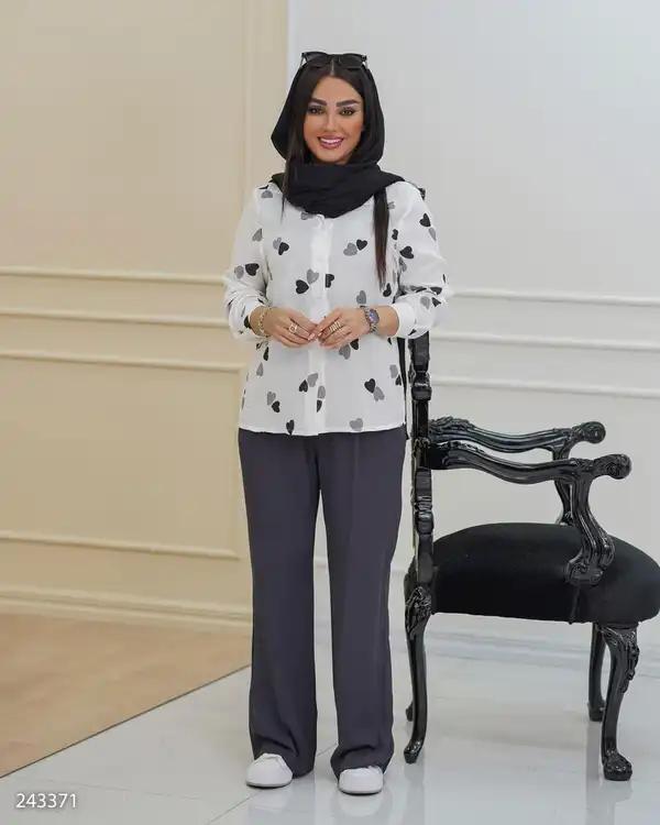 شومیز زنانه قلب درشت سفید مدل پارسانا السانا Elsana کد 2433