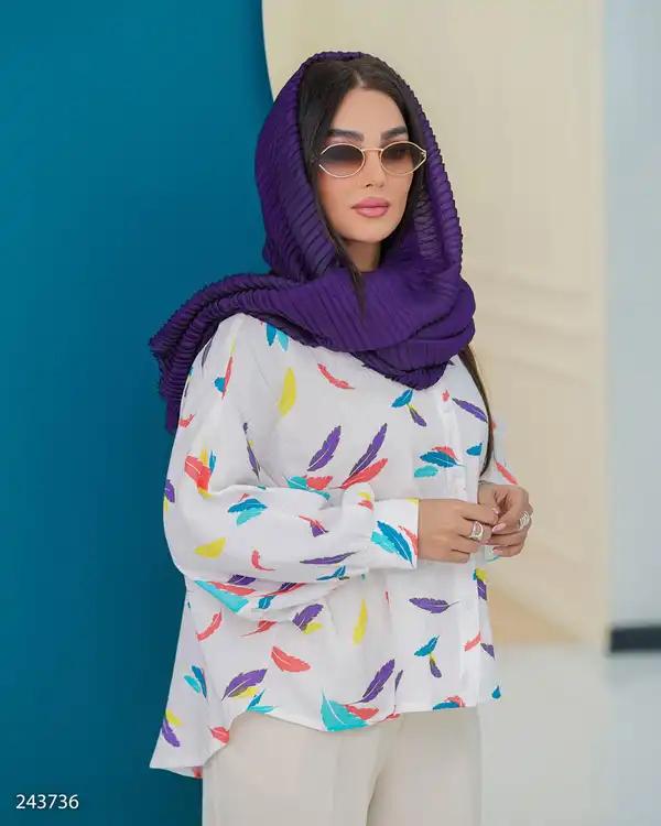 شومیز زنانه پر سفید مدل فرزان السانا Elsana کد 2437