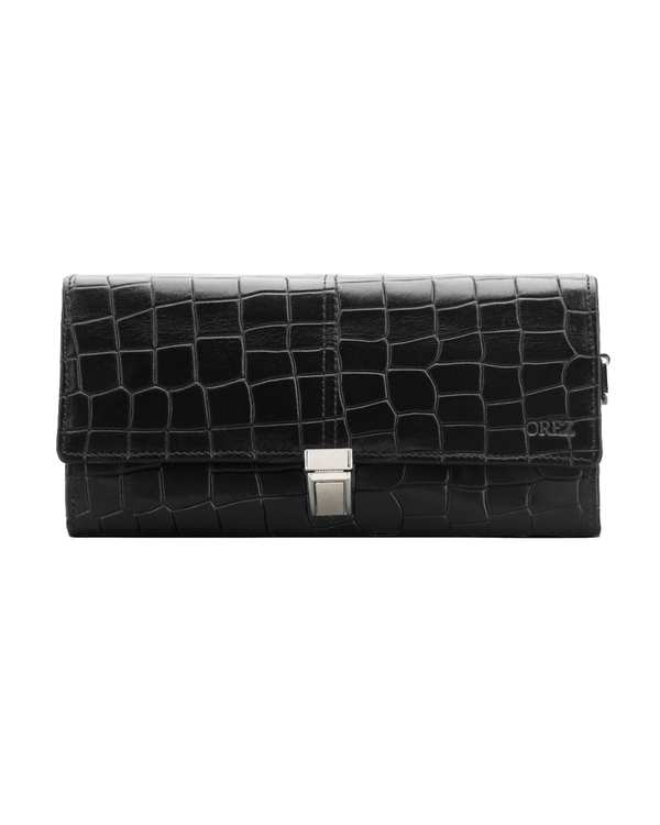 کیف دستی چرم طبیعی مردانه پریما مشکی اورز Orez مدل DALLASکد MHB109