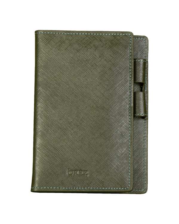 جلد دفتر چه چرم و دفترچه سوفیانو سبز اورز Orez مدل OREZ SIGNATURE NOTEBOOK FOLDERکد BDH103