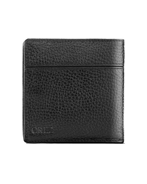 کیف پول چرم طبیعی مردانه فلوتر مشکی اورز Orez مدل COOPERکد BFB115