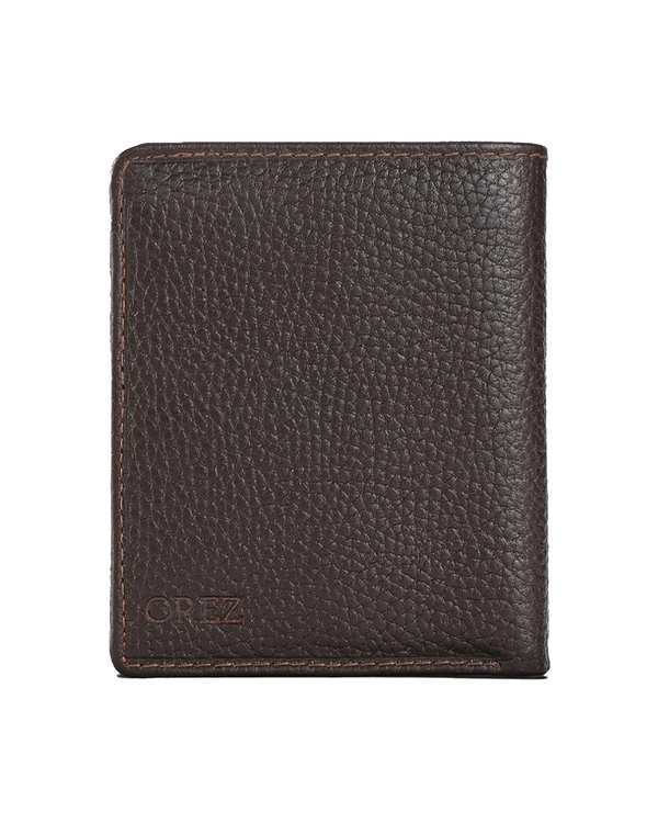 کیف پول چرم طبیعی مردانه فلوتر قهوهای اورز Orez مدل LISBONکد BFB113