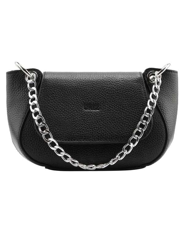 کیف دستی چرم طبیعی زنانه فلوتر مشکی اورز Orez مدل ROSEMARYکد SWB120