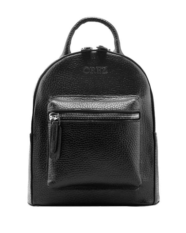 کوله پشتی چرم طبیعی زنانه فلوتر مشکی اورز Orez مدل VEROکد WBP109