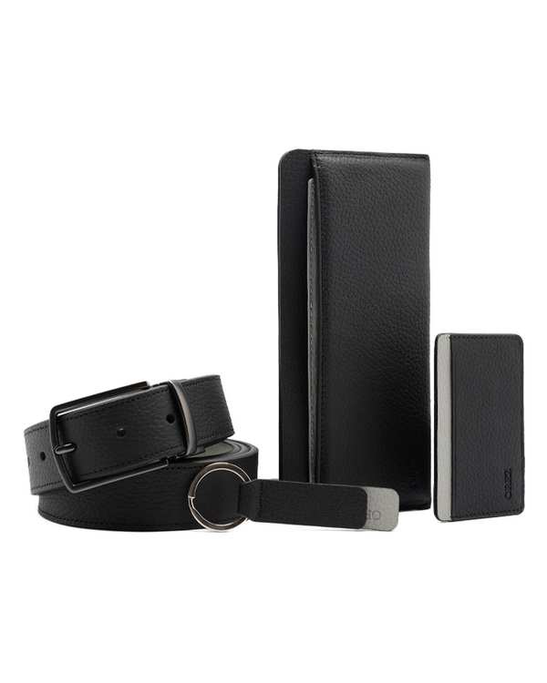 ست هدیه چرم مردانه فلوتر مشکی اورز Orez مدل کد AGB111