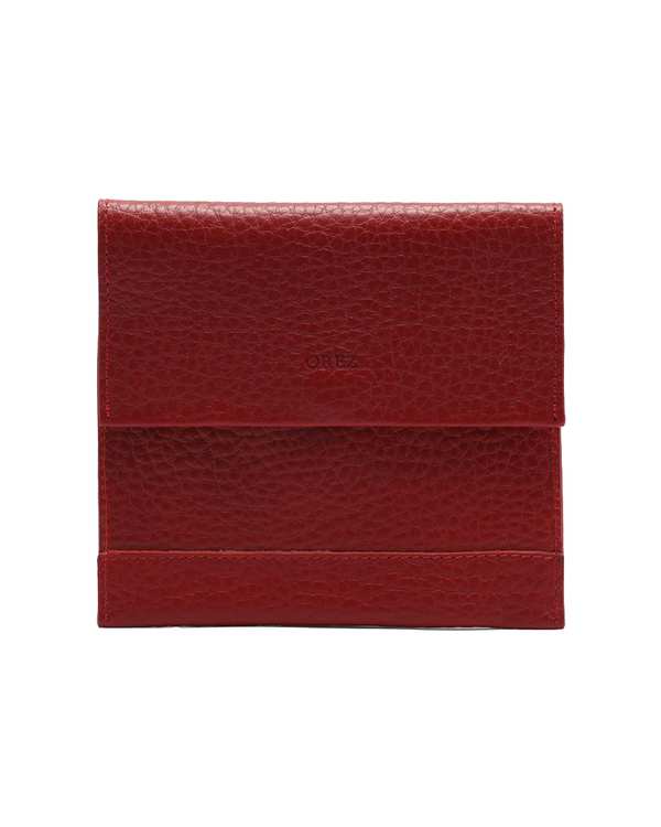 کیف گردنی چرم طبیعی فلوتر چاپی 27 (فلوتر درشت) قرمز اورز Orez مدل MARKOکد LNB103