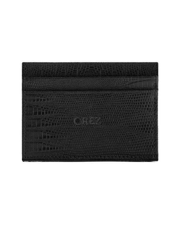 جاکارتی چرم طبیعی لیزارد مشکی اورز Orez مدل COLEکد BCF119