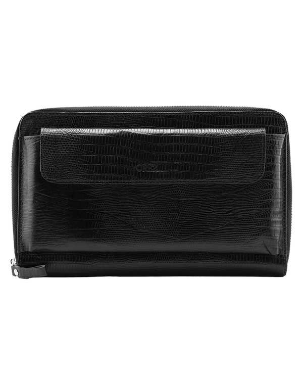 کیف دستی چرم طبیعی مردانه لیزارد مشکی اورز Orez مدل DAMIANکد BDH112