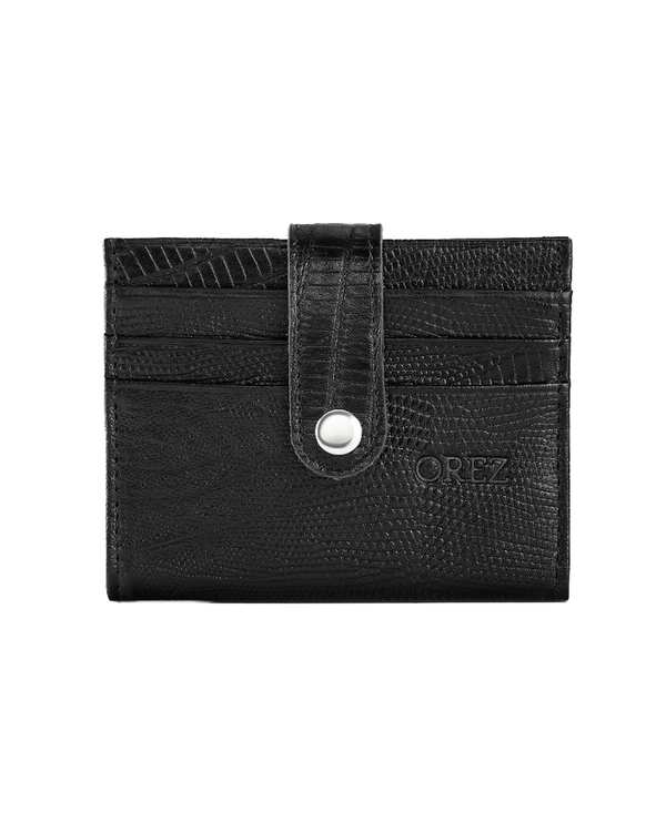 جاکارتی چرم طبیعی لیزارد مشکی اورز Orez مدل IVANکد BCF118