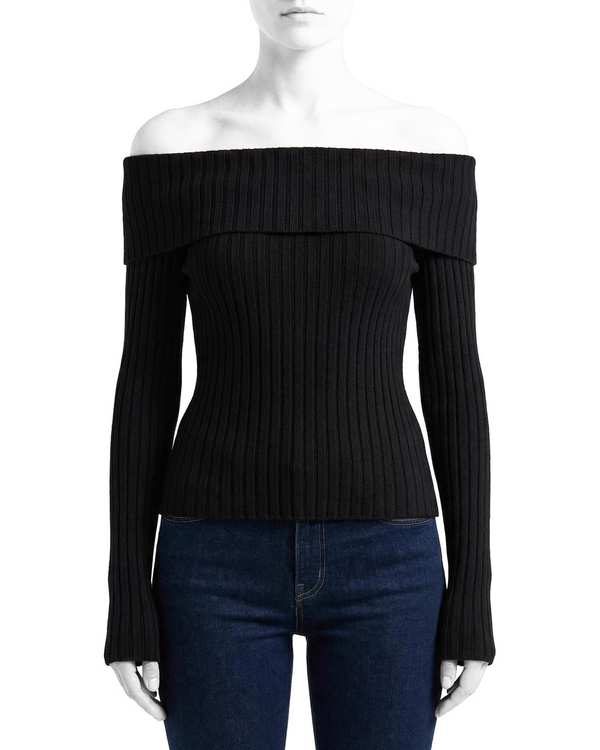 بلوز زنانه اف شولدر مشکی سرژه Serge کد 243127